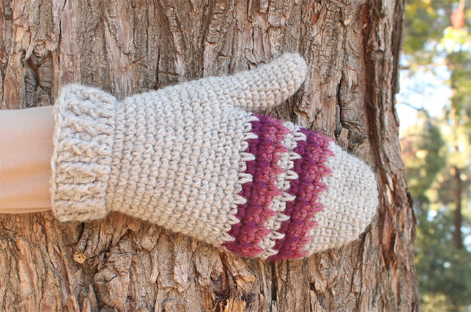 Tree Hugger Mittens Free Crochet Pattern